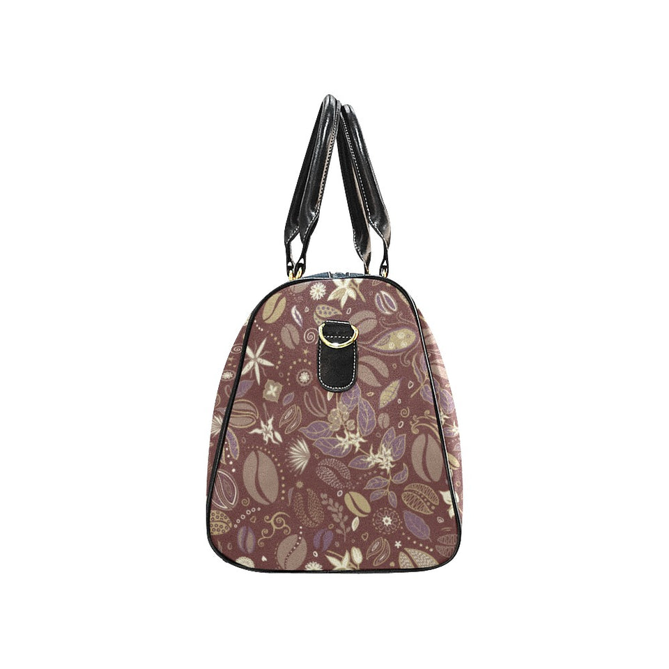 Coffee bean flower pattern Travel Bag