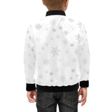Snowflake pattern white background Kids' Boys' Girls' Bomber Jacket