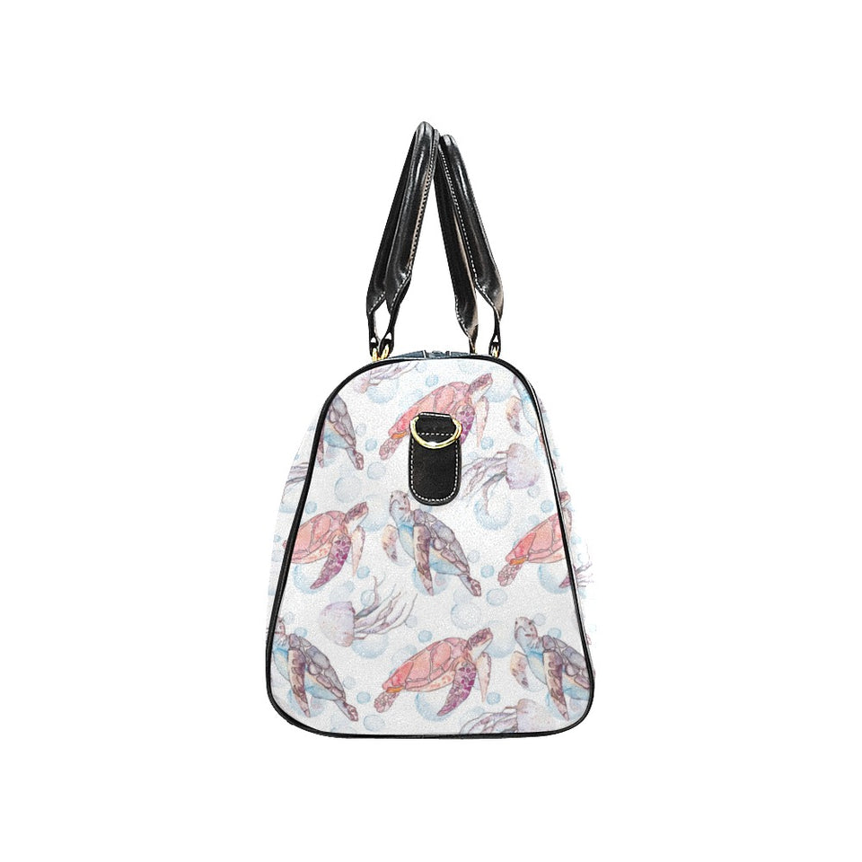 Watercolor sea turtle jellyfish pattern Travel Bag