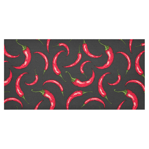 Chili peppers pattern black background Tablecloth