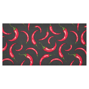 Chili peppers pattern black background Tablecloth