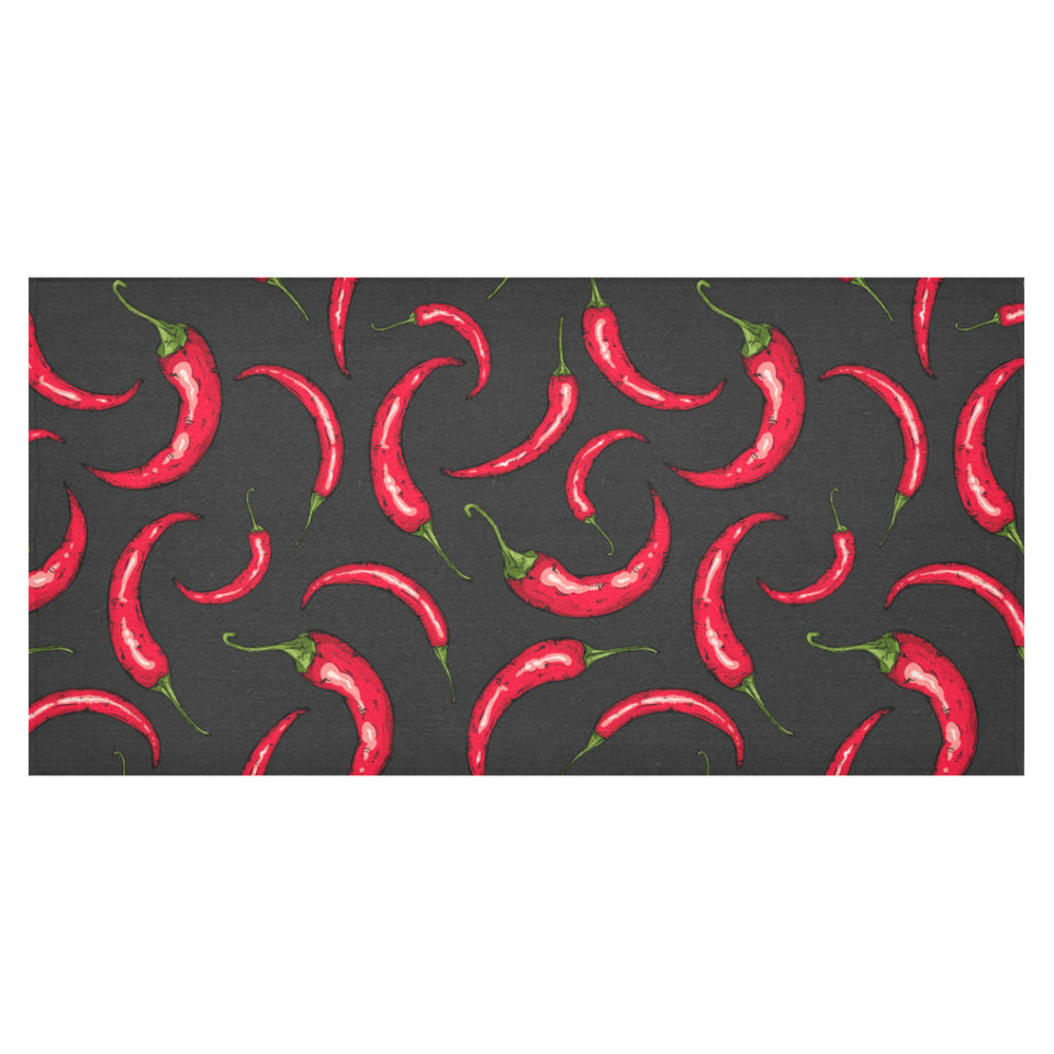 Chili peppers pattern black background Tablecloth