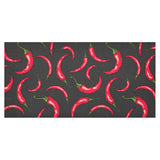 Chili peppers pattern black background Tablecloth