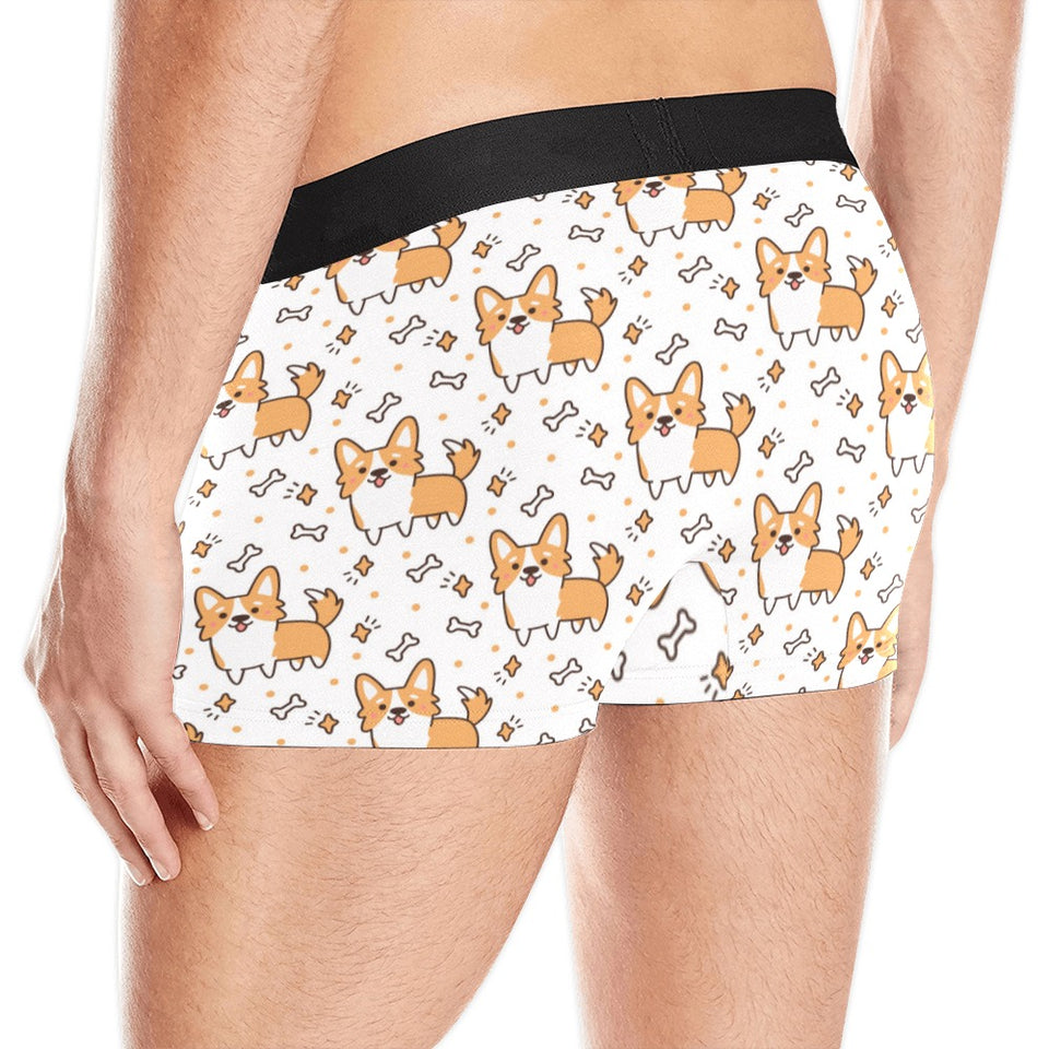 Cute corgi heart star bone pattern Men's All Over Print Boxer Briefs Men's Underwear