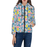 Colorful mushroom design pattern Women's Padded Hooded Jacket