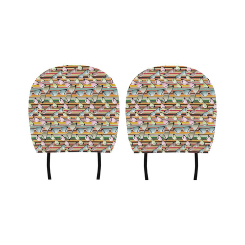 Sun Glasses Pattern Print Design 02 Car Headrest Cover