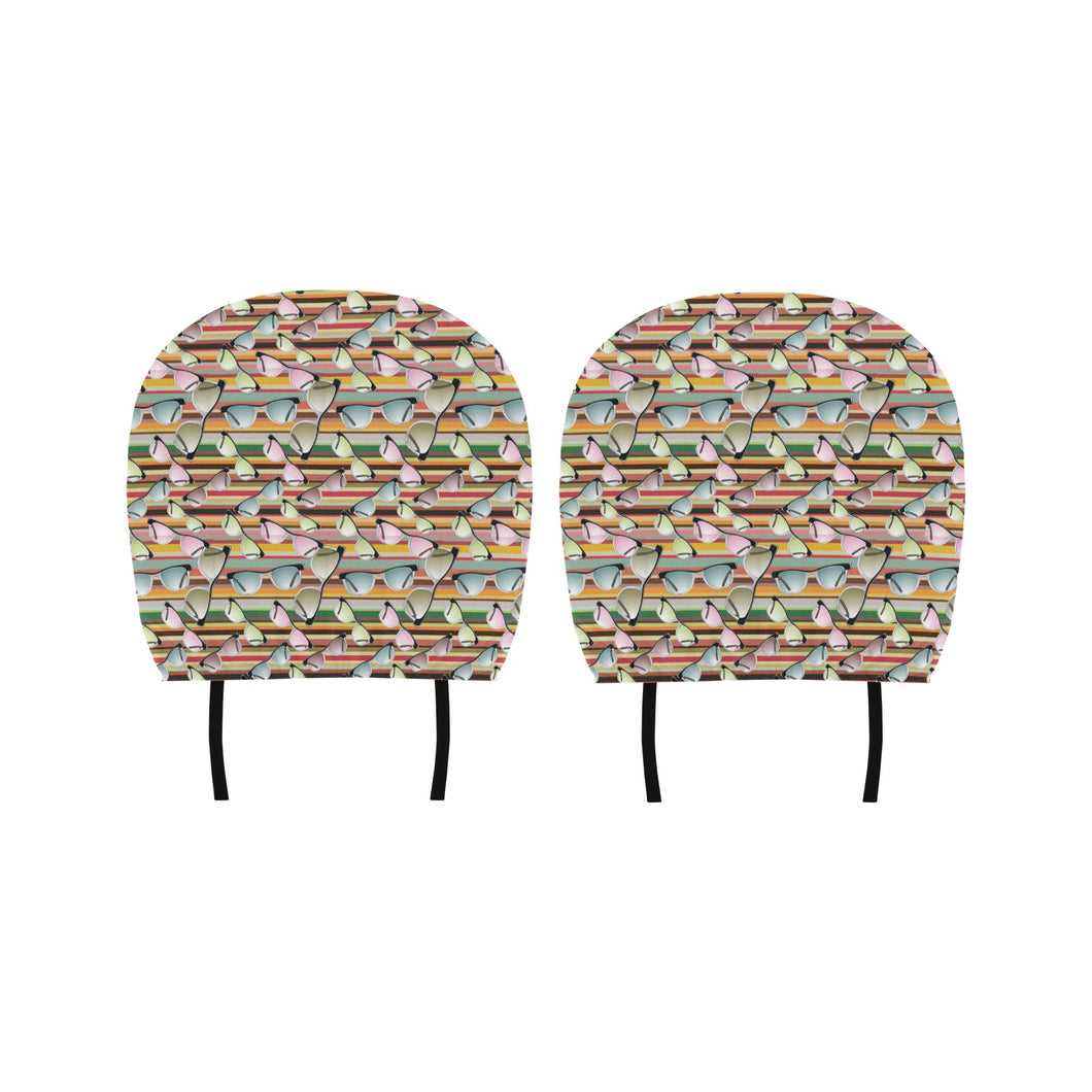 Sun Glasses Pattern Print Design 02 Car Headrest Cover