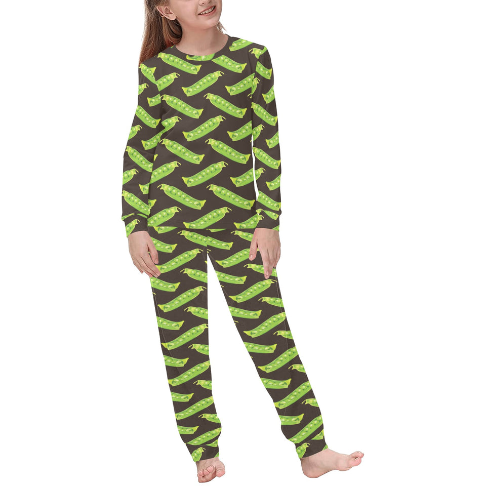 Green Peas Pattern Print Design 05 Kids' Boys' Girls' All Over Print Pajama Set