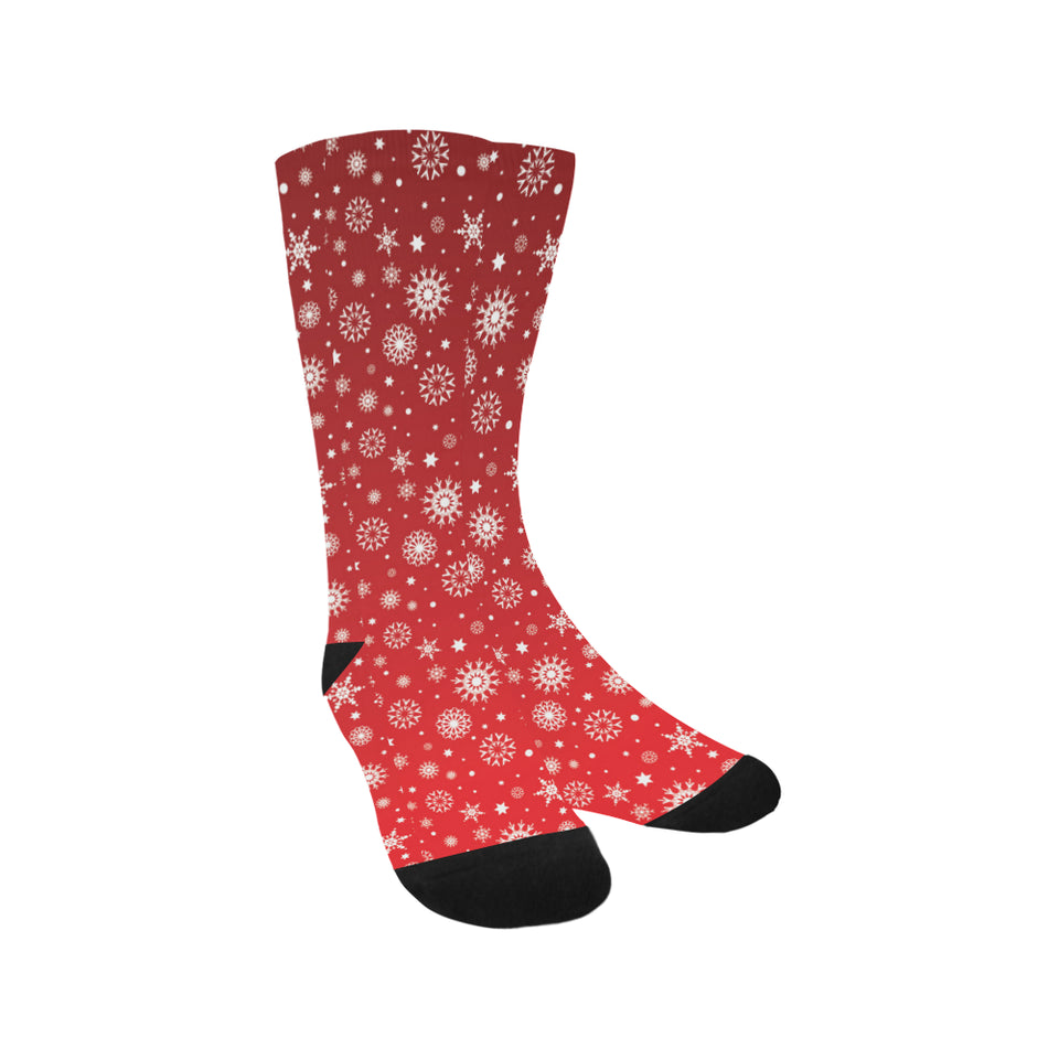 Snowflake pattern red background Crew Socks
