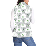 Hand drawn Koala leaves pattern Women's Padded Vest