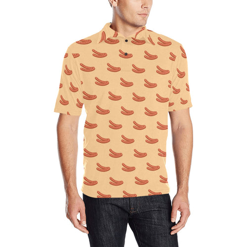 Sausage Pattern Print Design 03 Men's All Over Print Polo Shirt