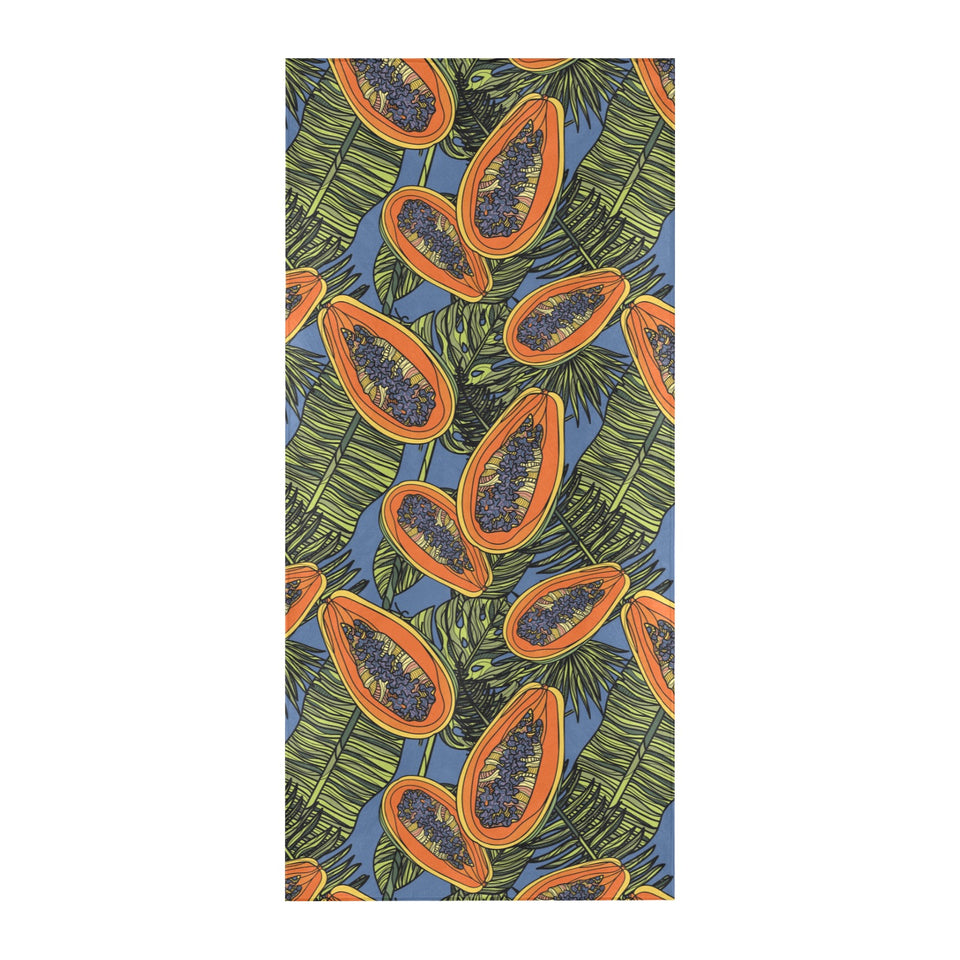 Colorful papaya tropical leaves Beach Towel