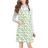 Green Peas Pattern Print Design 04 All Over Print Adjustable Apron