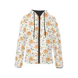Lion Pattern Print Design 04 Women's Padded Hooded Jacket