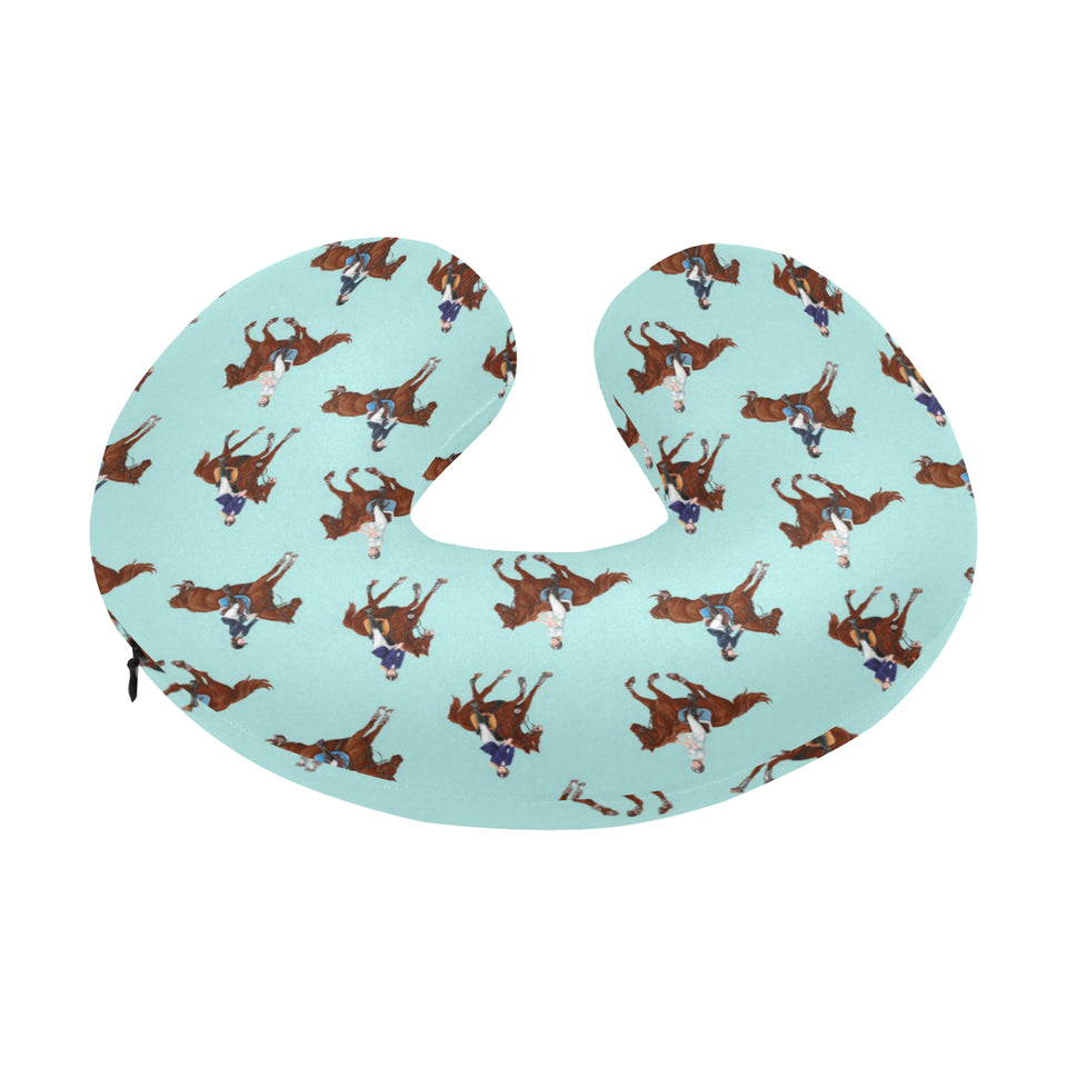 Horses running horses rider pattern U-Shaped Travel Neck Pillow