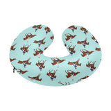 Horses running horses rider pattern U-Shaped Travel Neck Pillow