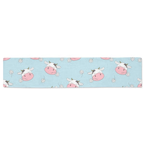 Cute cow flower pattern Table Runner