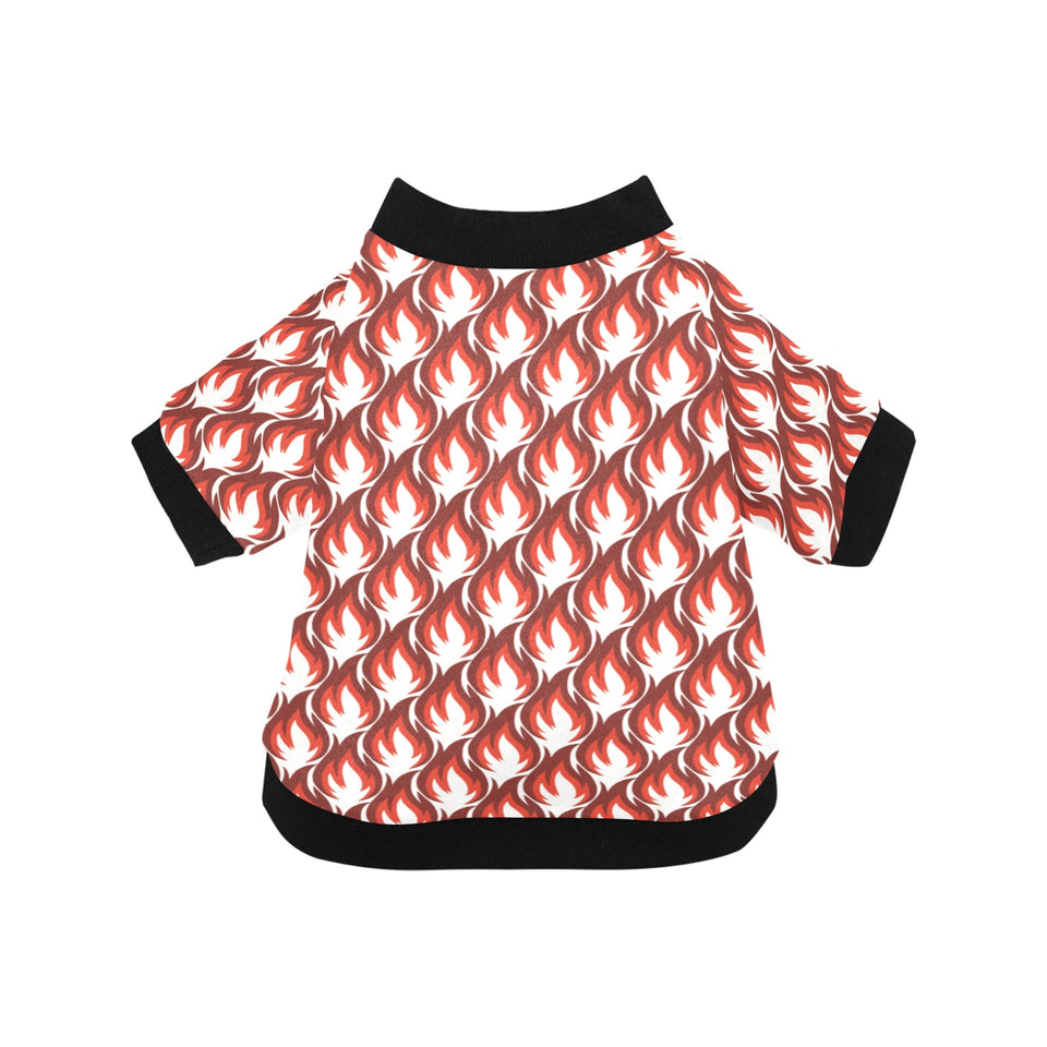 Fire flame symbol design pattern All Over Print Pet Dog Round Neck Fuzzy Shirt