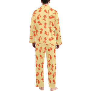 Goldfish Pattern Print Design 02 Men's Long Pajama Set