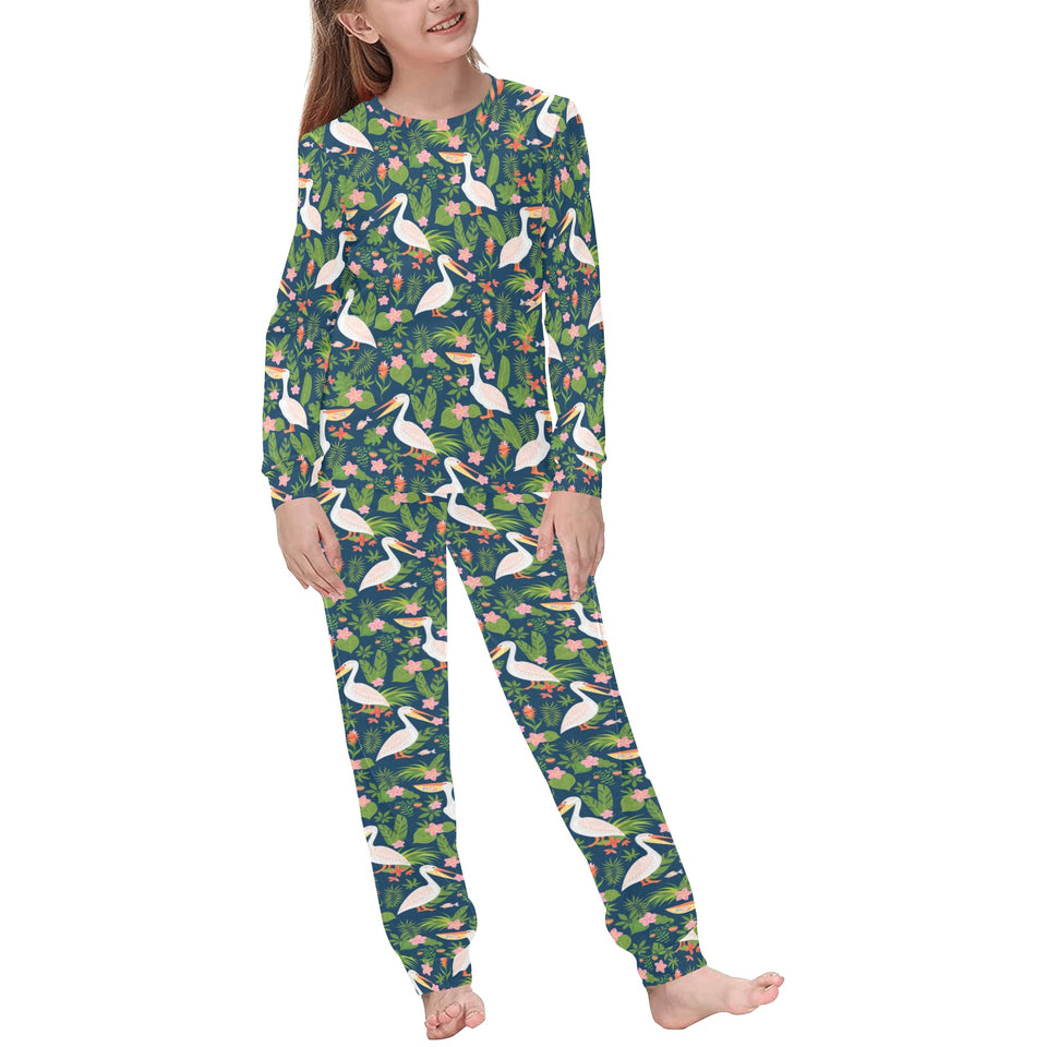 Pelican Pattern Print Design 05 Kids' Boys' Girls' All Over Print Pajama Set