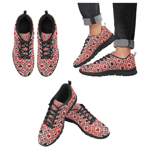 Casino Cards Suits Pattern Print Design 03 Men's Breathable Sneakers ( Model 055)