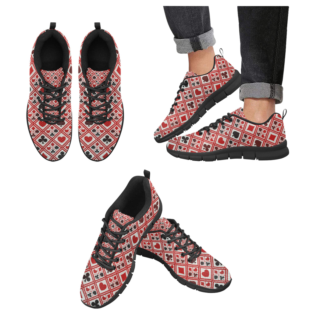 Casino Cards Suits Pattern Print Design 03 Men's Breathable Sneakers ( Model 055)