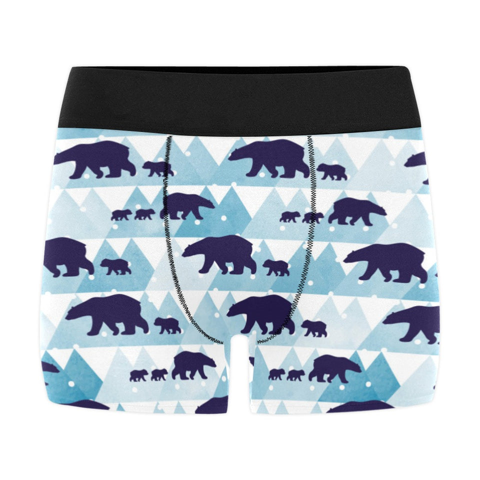 polar bear winter snow pattern Men's All Over Print Boxer Briefs Men's Underwear