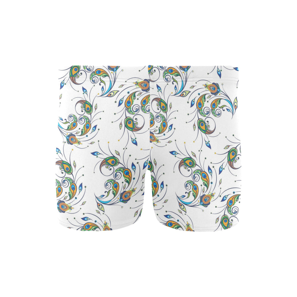 Peacock feather pattern Men's Swimming Trunks