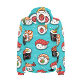 Cute sushi pattern Men's Padded Hooded Jacket