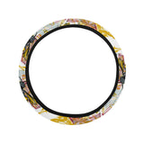 Cool Bee honeycomb leaves pattern Car Steering Wheel Cover