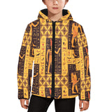 Egypt Hieroglyphics Pattern Print Design 05 Kids' Boys' Girls' Padded Hooded Jacket