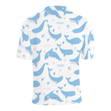 Blue whale pattern Men's All Over Print Polo Shirt