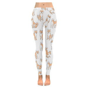 shiba inu dog pattern Women's Legging Fulfilled In US