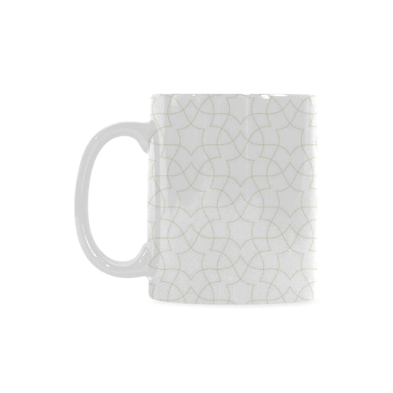 arabic white pattern Classical White Mug (Fulfilled In US)