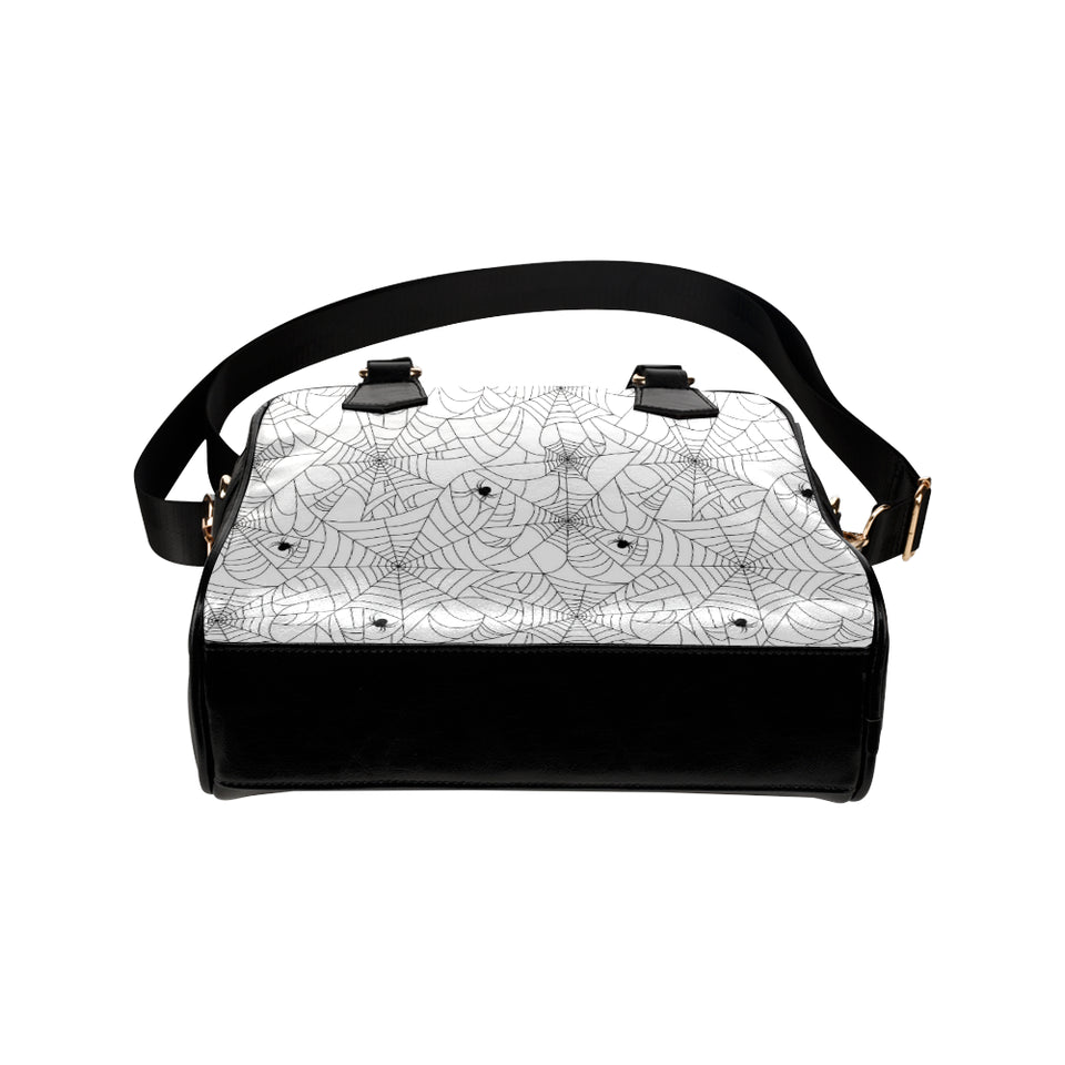 Spider web cobweb pattern white background Shoulder Handbag