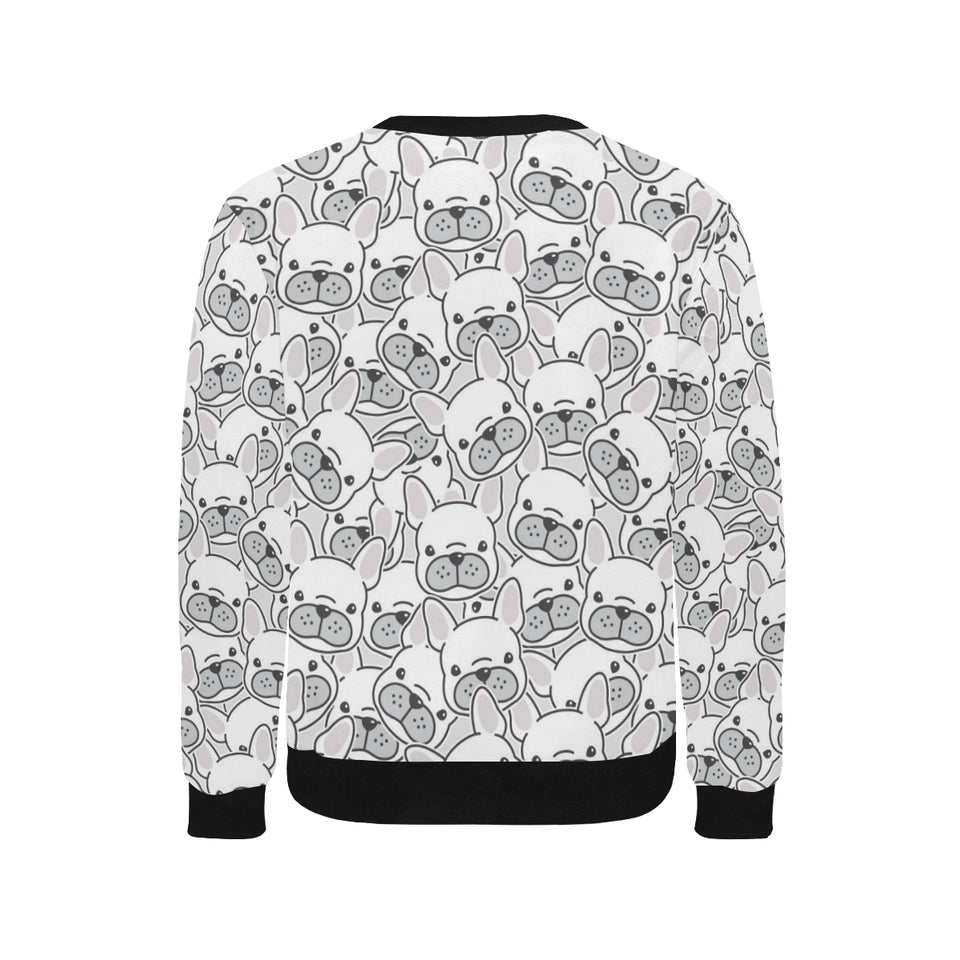 Cute french bulldog head pattern Men's Crew Neck Sweatshirt