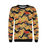 Kangaroo Australian aboriginal art pattern Women's Crew Neck Sweatshirt