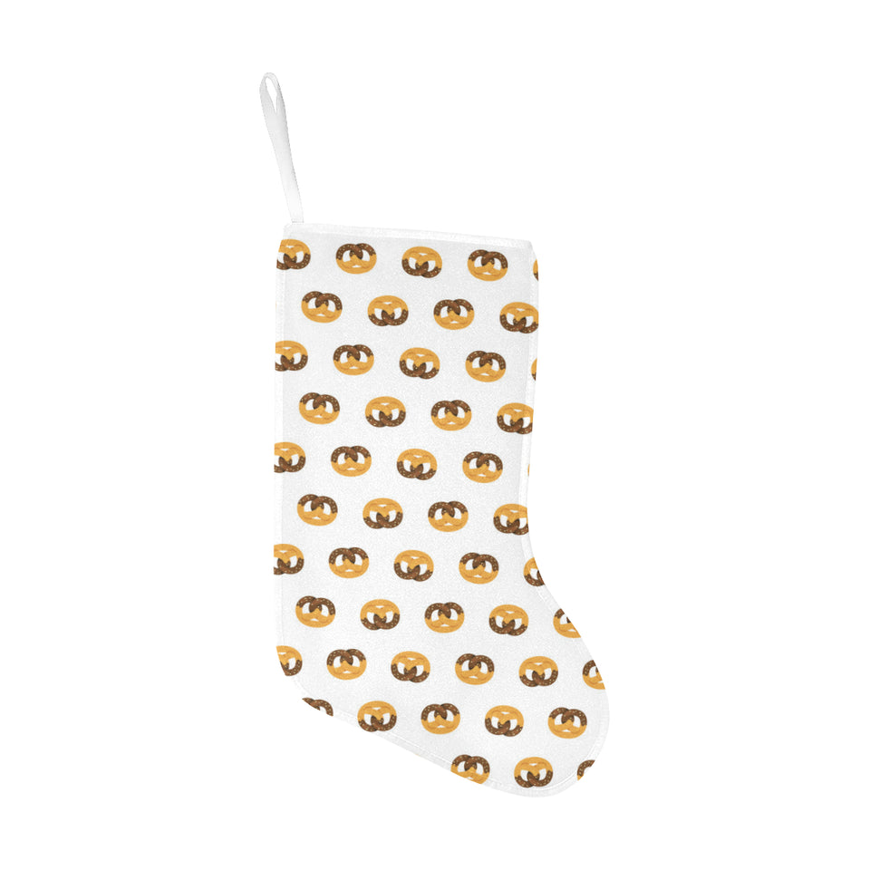 Pretzels Pattern Print Design 02 Christmas Stocking