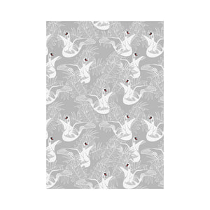 white swan gray background House Flag Garden Flag