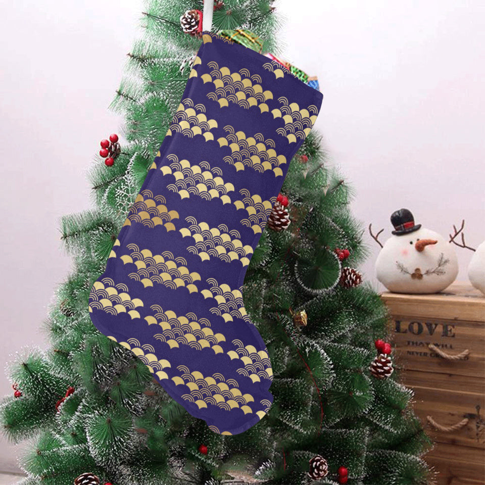 Beautiful japanese fan pattern Christmas Stocking