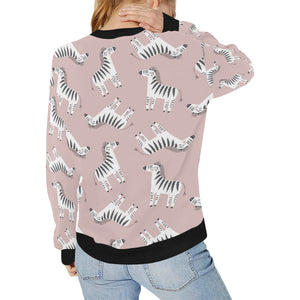 Cute zebra pattern Women's Crew Neck Sweatshirt