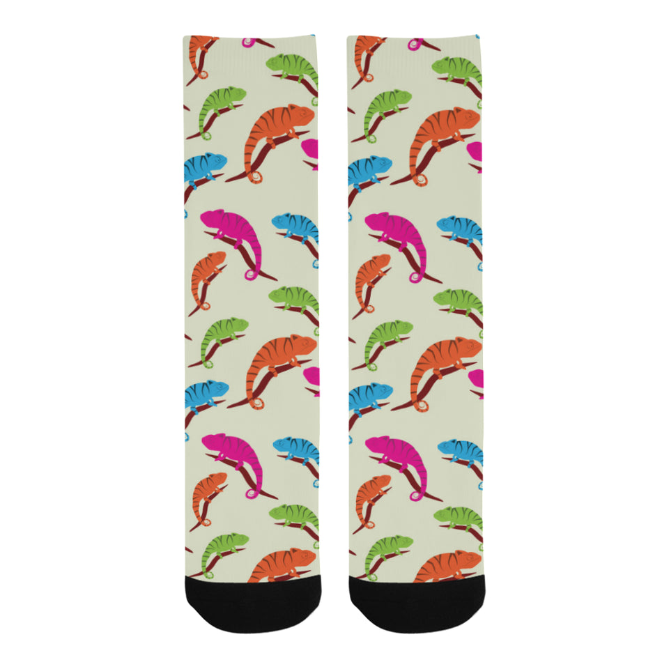 Colorful Chameleon lizard pattern Crew Socks