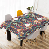 Sugar skulls flower maxican pattern Tablecloth