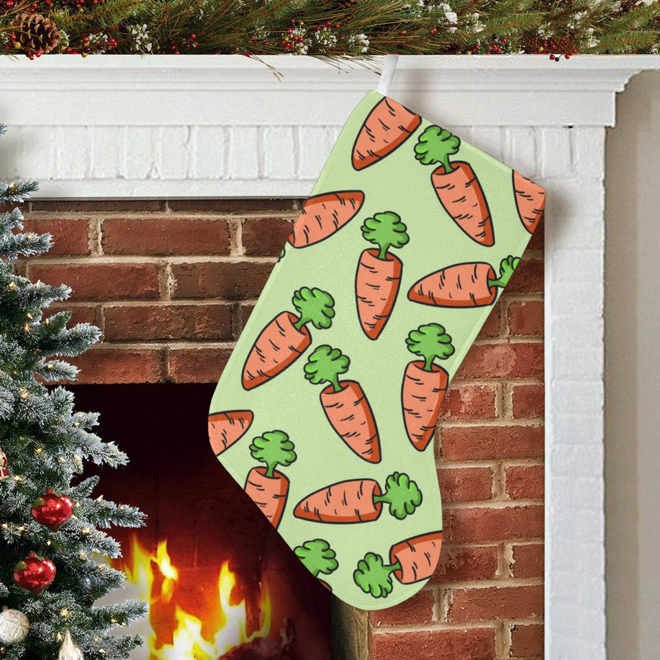 Carrot Pattern Print Design 05 Christmas Stocking