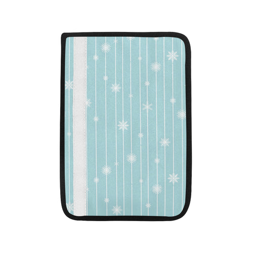 Snowflake pattern blue stripe background Car Seat Belt Cover