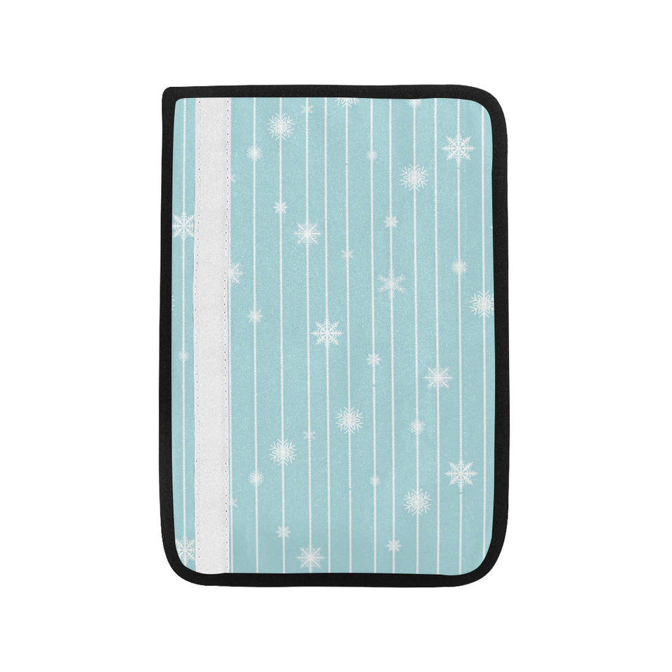 Snowflake pattern blue stripe background Car Seat Belt Cover
