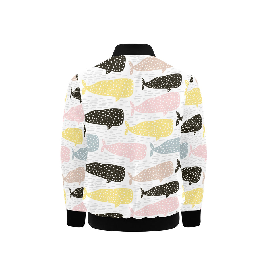 Whale dot pattern Kids' Boys' Girls' Bomber Jacket