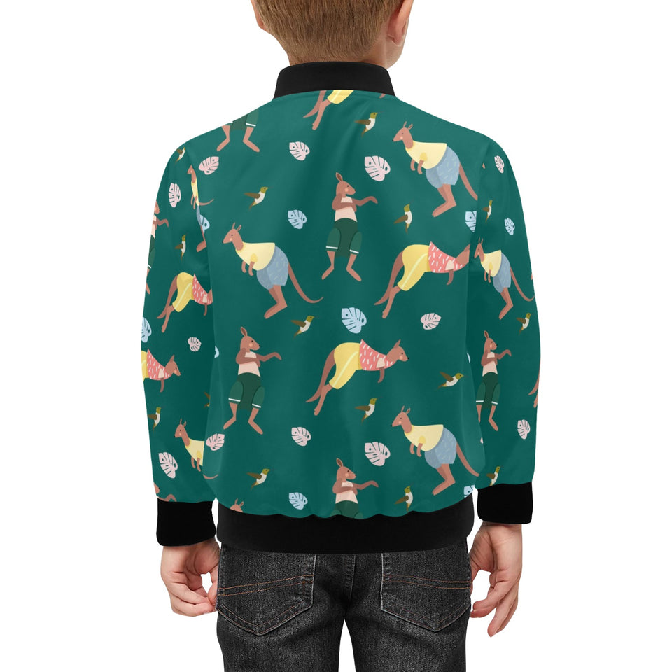 Kangaroo leaves pattern Kids' Boys' Girls' Bomber Jacket