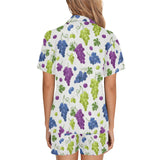 Grape pattern Women's V-Neck Short Pajama Set