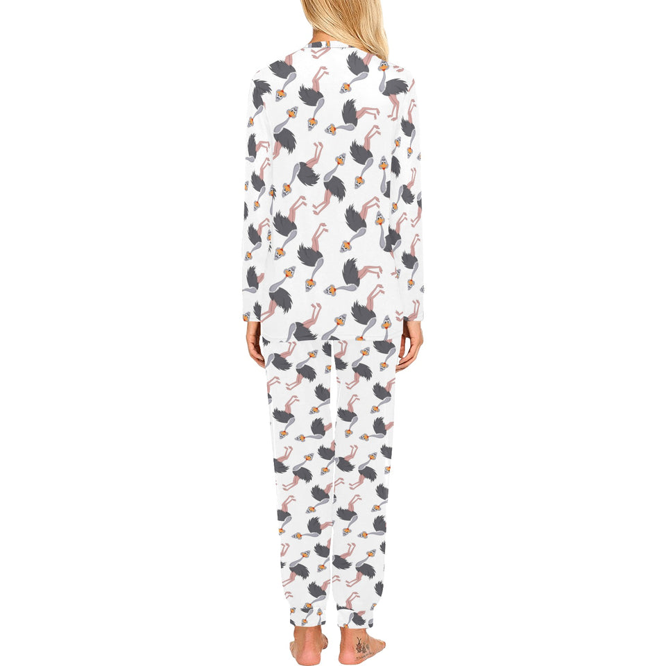 Ostrich Pattern Print Design 02 Women's All Over Print Pajama Set
